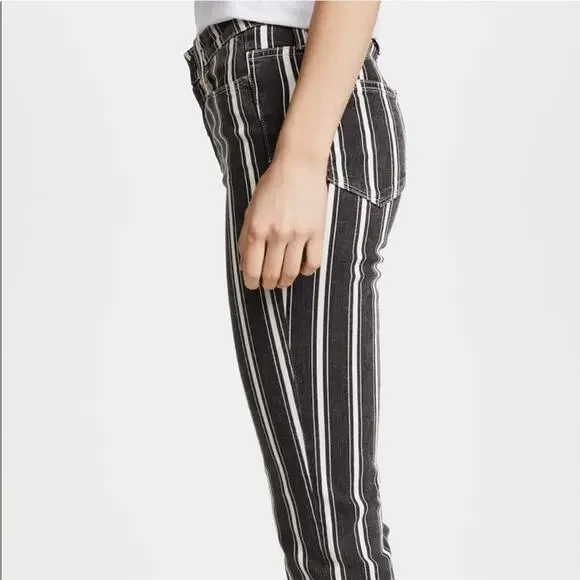 Paige Hoxton Straight Ankle Jeans Vintage Black Stripe Size 26 - Picture 5 of 13